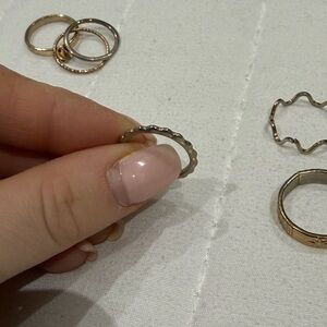 Elegant Gold and Silver Women's Ring Set